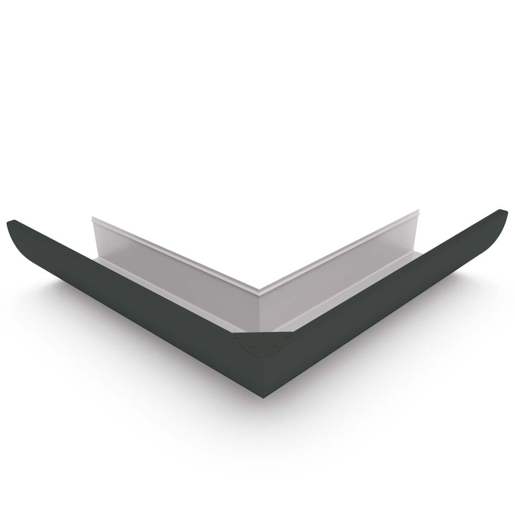 Quarter Round Gutter External Mitre Gun Metal Grey