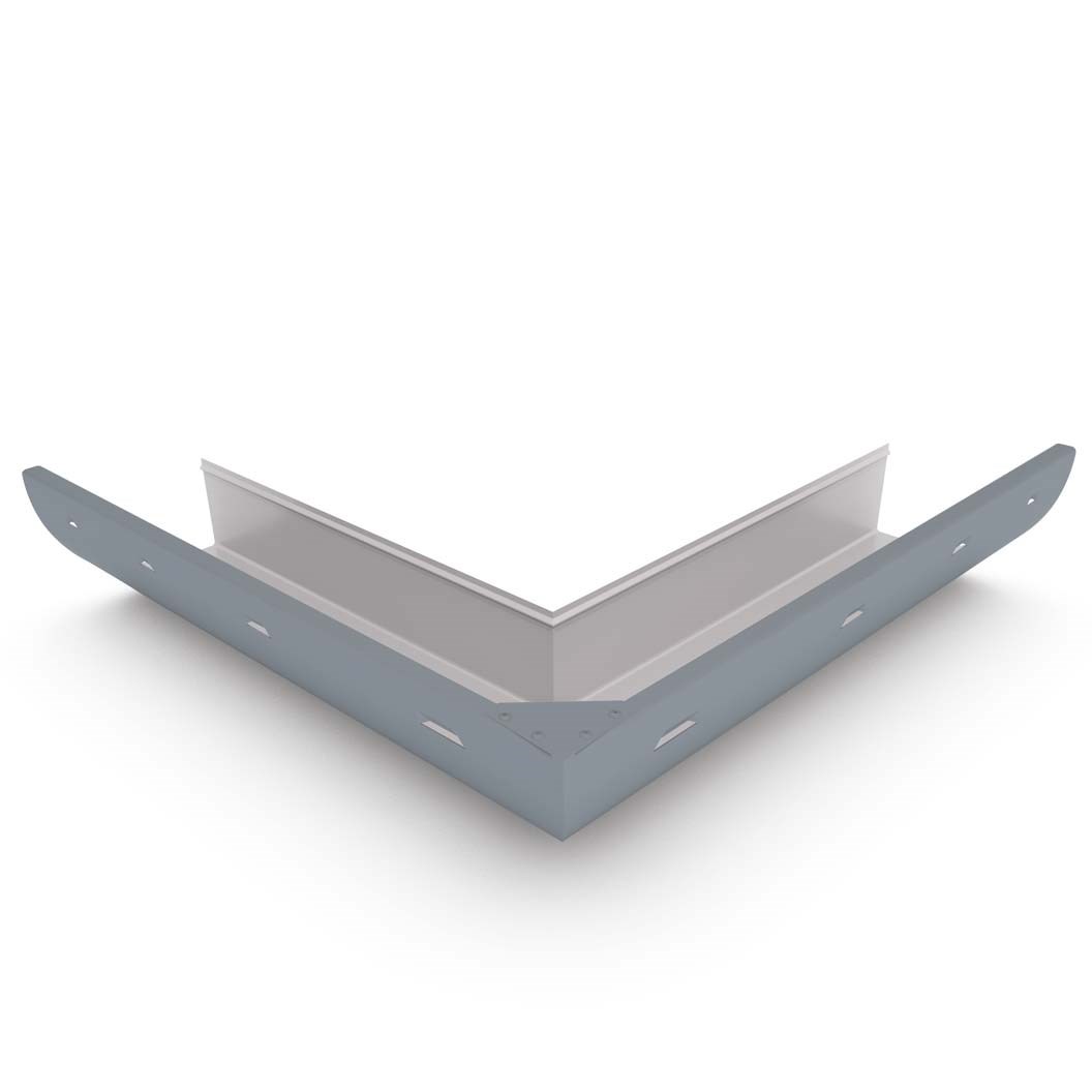 Quarter Round Gutter External Mitre Slotted Armour Grey
