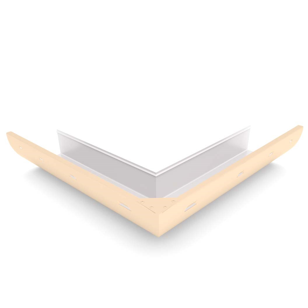 Quarter Round Gutter External Mitre Slotted Smooth Cream