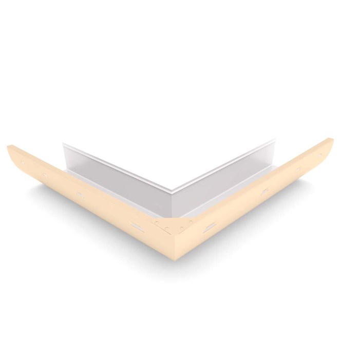 Quarter Round Gutter External Mitre Slotted Smooth Cream