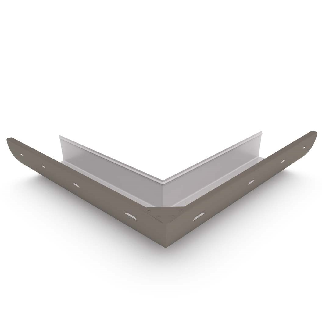Quarter Round Gutter External Mitre Slotted Driftwood