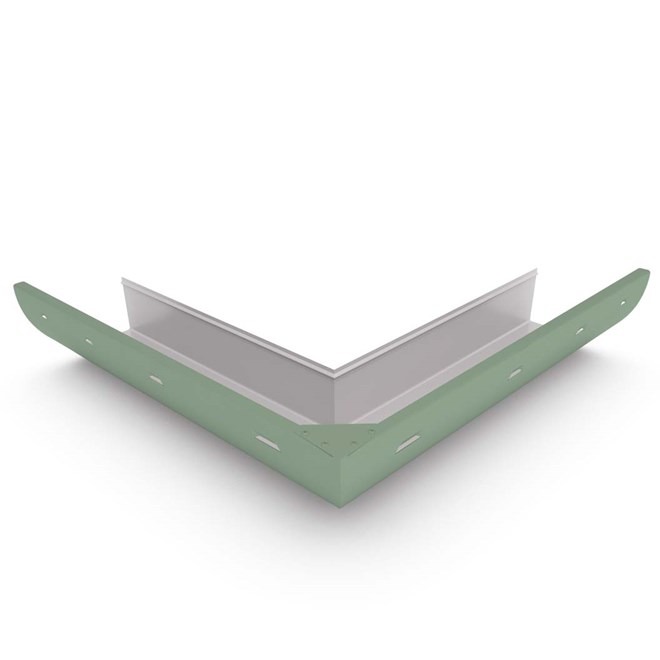 Quarter Round Gutter External Mitre Slotted Mist Green