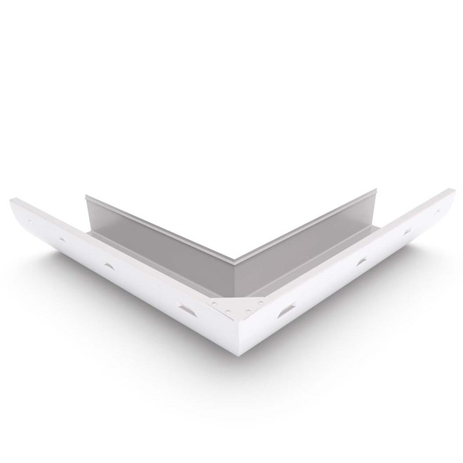 Quarter Round Gutter External Mitre Slotted Off White