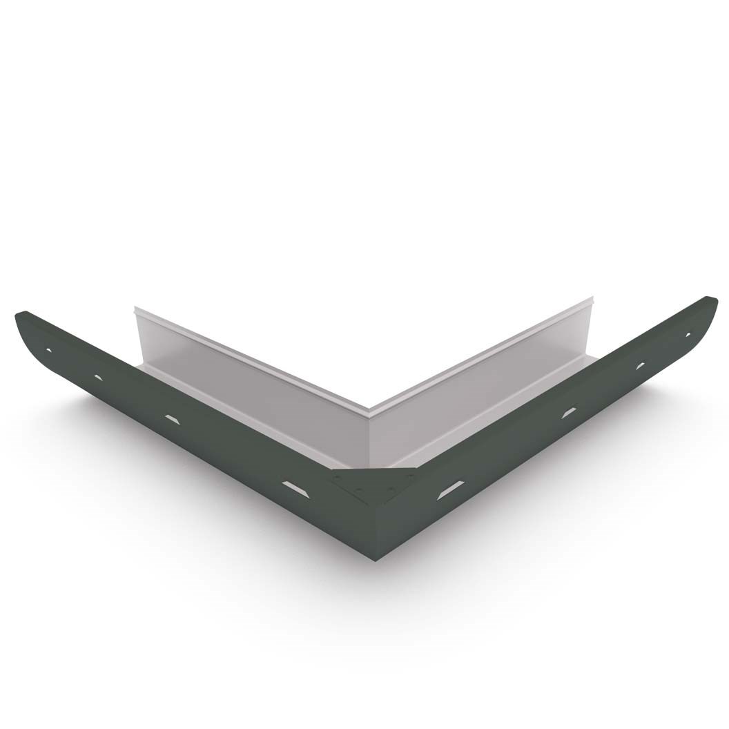 Quarter Round Gutter External Mitre Slotted Slate Grey