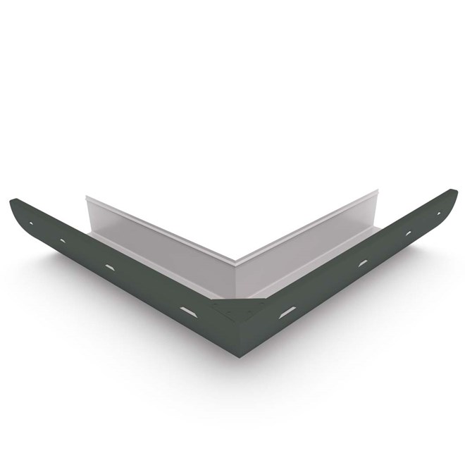 Quarter Round Gutter External Mitre Slotted Slate Grey