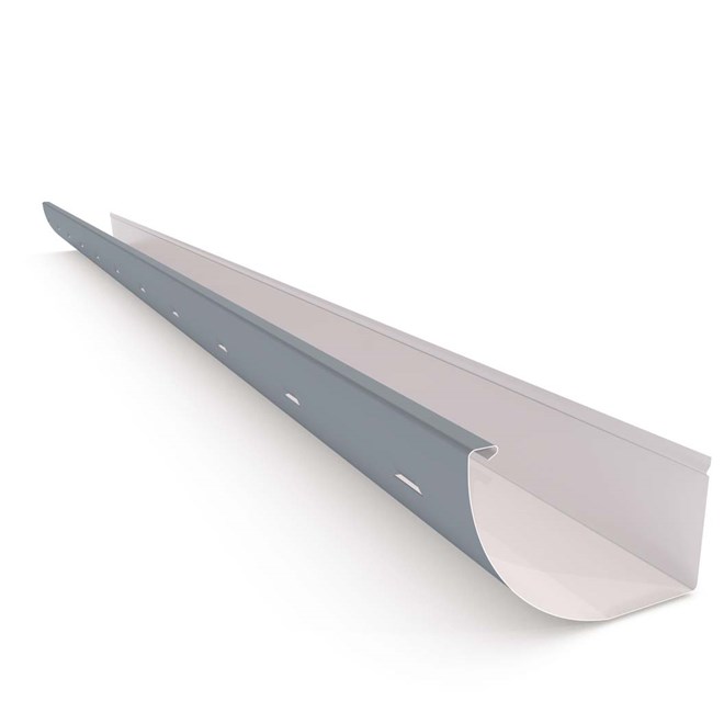 Quarter Round Gutter Slotted Armour Grey