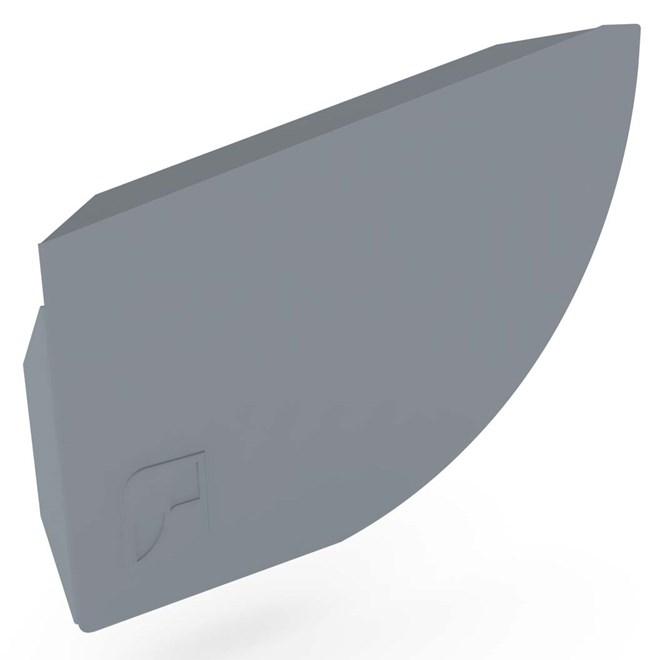 Quarter Round Gutter Stop End Left Hand Armour Grey