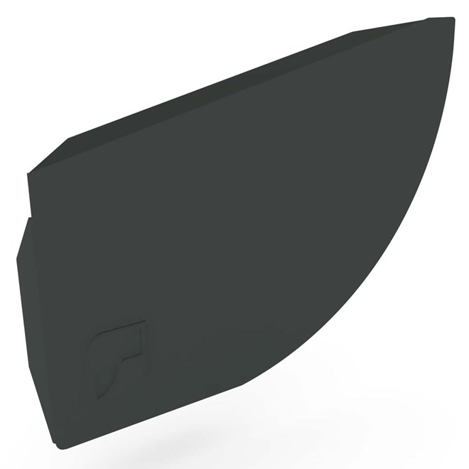 Quarter Round Gutter Stop End Left Hand Gun Metal Grey