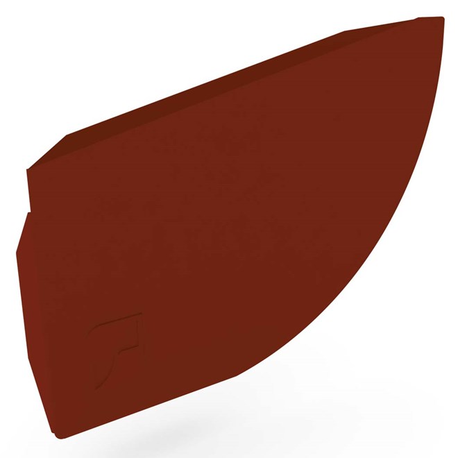 Quarter Round Gutter Stop End Left Hand Heritage Red