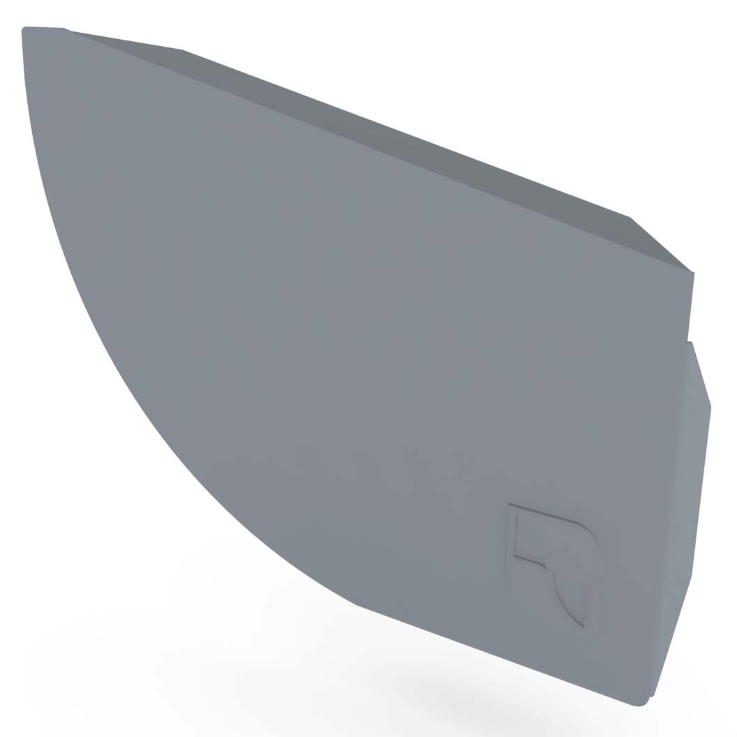 Quarter Round Gutter Stop End Right Hand Armour Grey