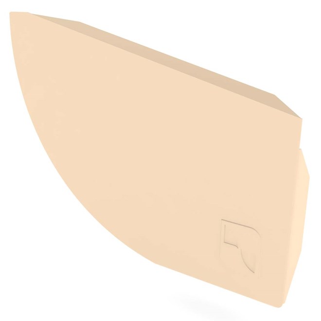 Quarter Round Gutter Stop End Right Hand Smooth Cream
