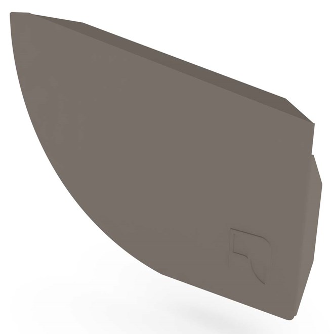 Quarter Round Gutter Stop End Right Hand Driftwood