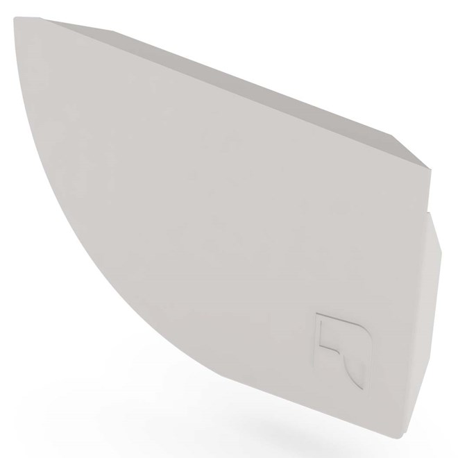 Quarter Round Gutter Stop End Right Hand Gull Grey