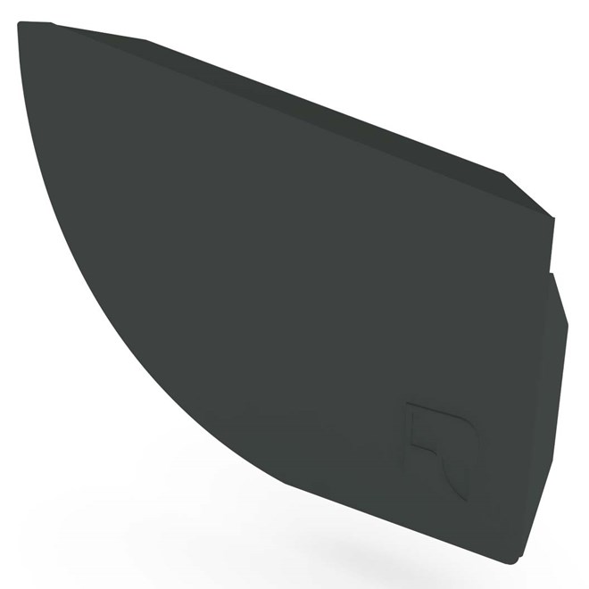 Quarter Round Gutter Stop End Right Hand Gun Metal Grey