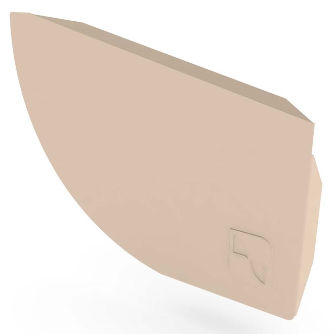 Quarter Round Gutter Stop End Right Hand Merino