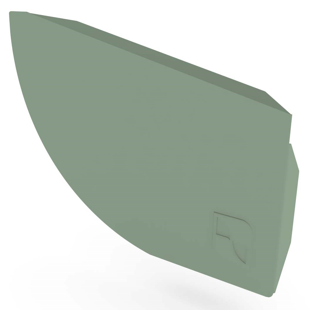 Quarter Round Gutter Stop End Right Hand Mist Green