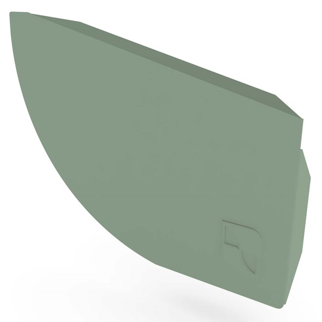 Quarter Round Gutter Stop End Right Hand Mist Green