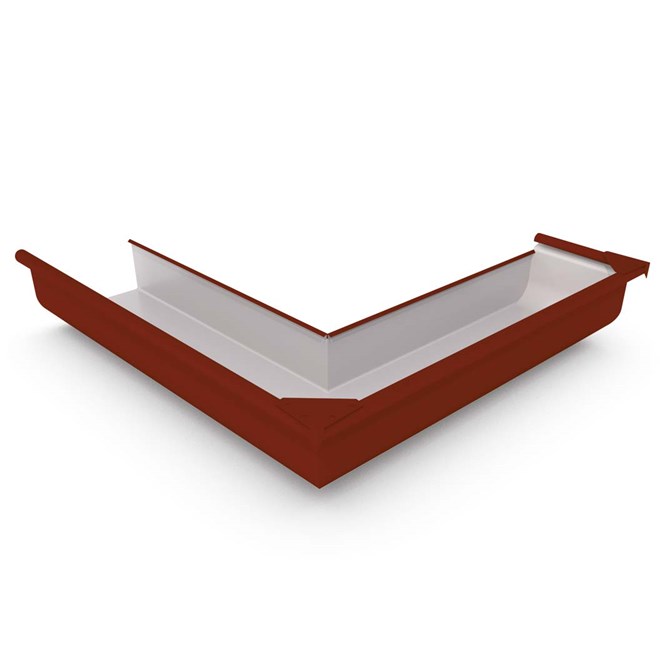 Quad Gutter 115 Full Return Stop End Right Hand Heritage Red