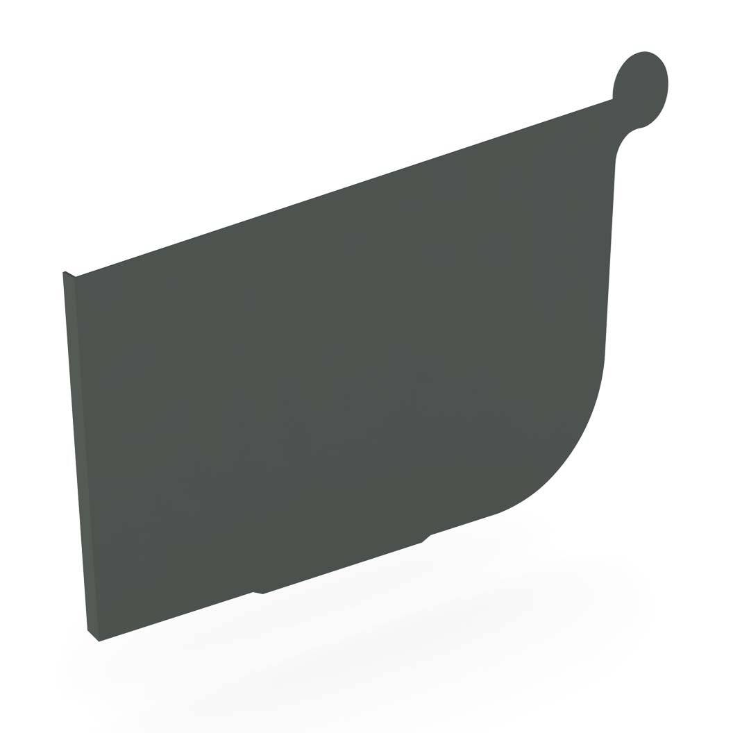 Quad Gutter 115 Stop End Left Hand Slate Grey