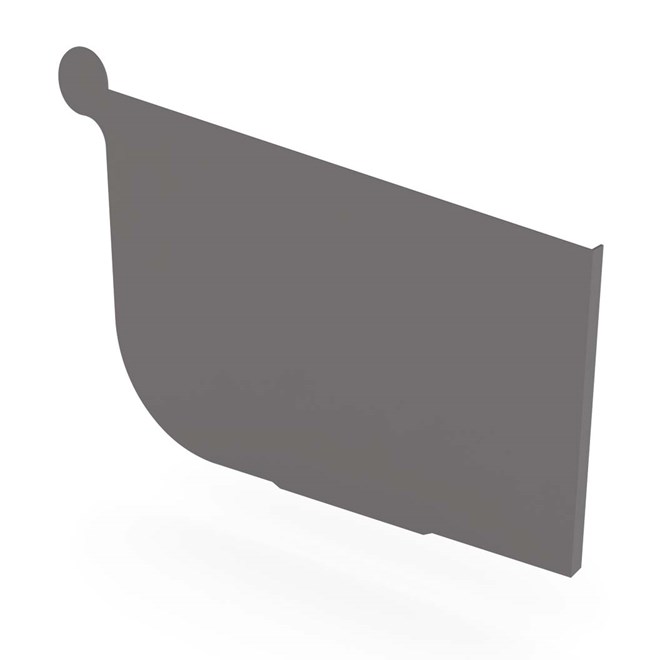 Quad Gutter 115 Stop End Right Hand Cobblestone