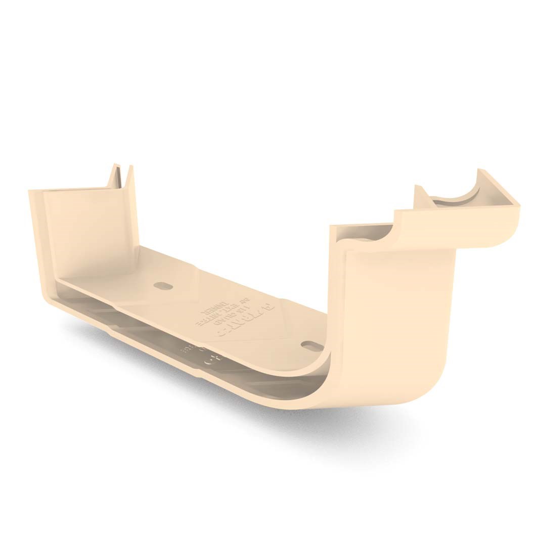 Quad Gutter 125 External Two Piece Cast Angle 90° Smooth Cream