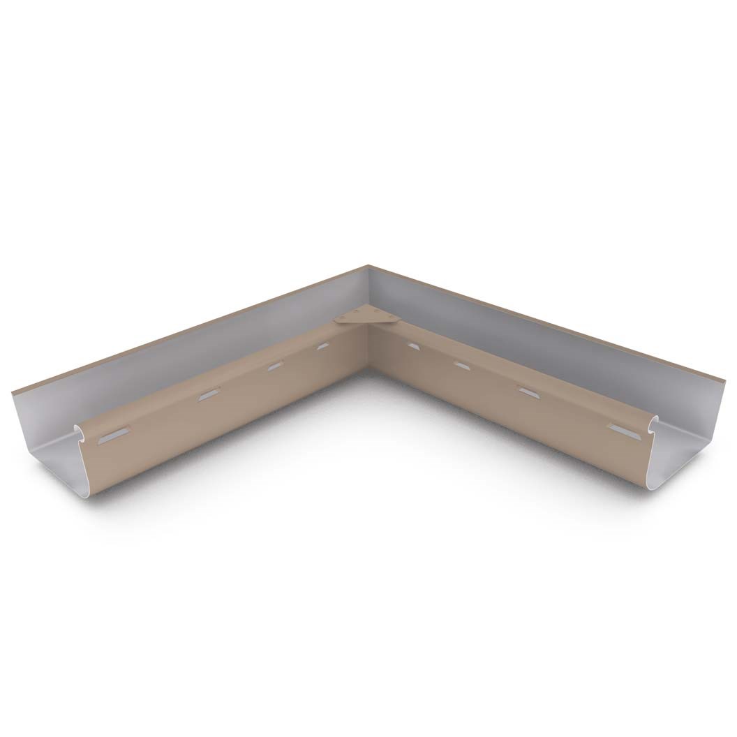 Quad Gutter 125 Internal Mitre Slotted Beige