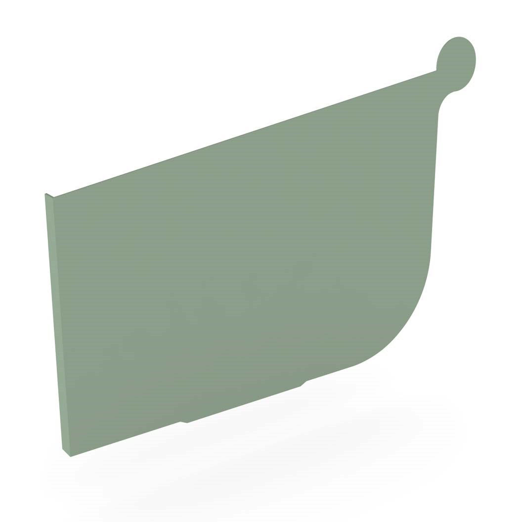 Quad Gutter 125 Stop End Left Hand Mist Green