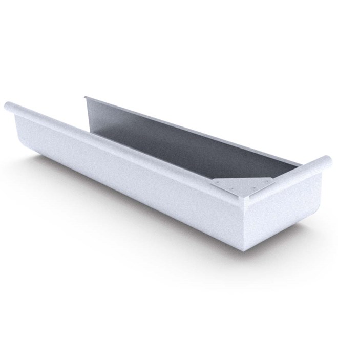 Quad Gutter 150  Return Stop End Right Hand Zinc/Aluminium