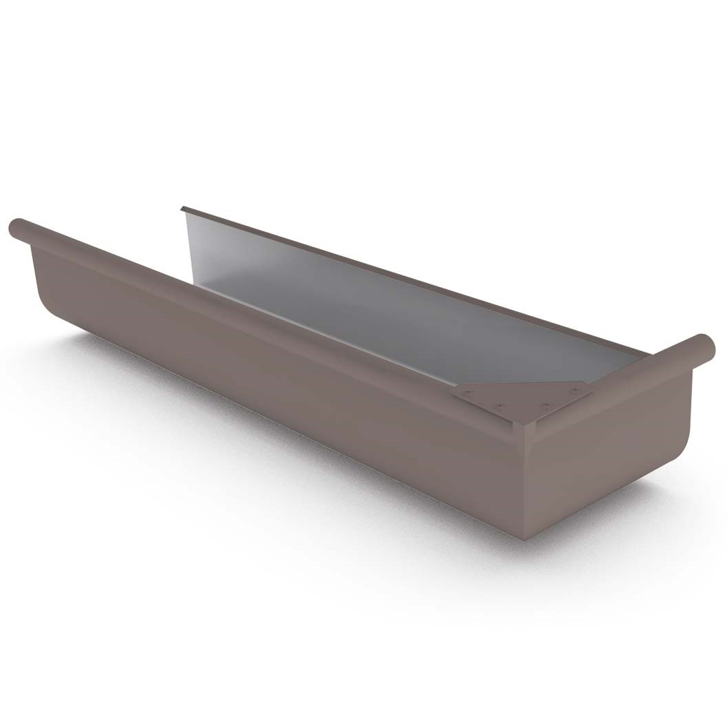 Quad Gutter 150  Return Stop End Right Hand Banyan Brown