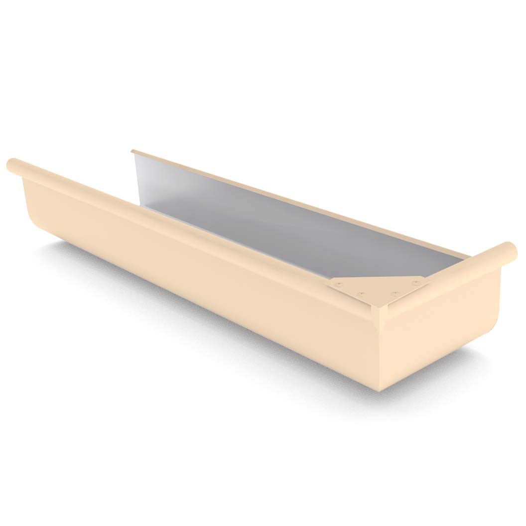 Quad Gutter 150  Return Stop End Right Hand Smooth Cream