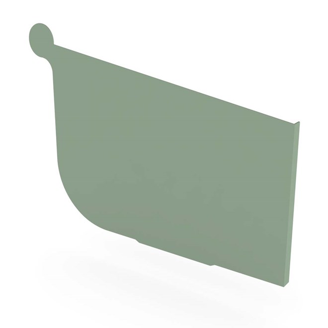 Quad Gutter 150 Stop End Right Hand Mist Green