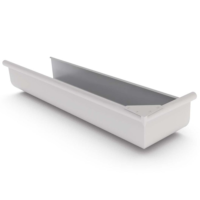 Quad Gutter 175  Return Stop End Right Hand Gull Grey