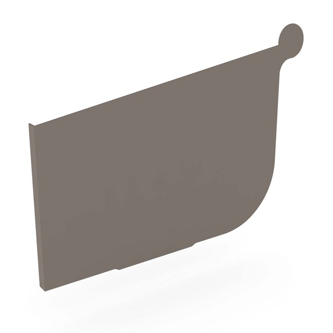 Quad Gutter 175 Stop End Left Hand Driftwood