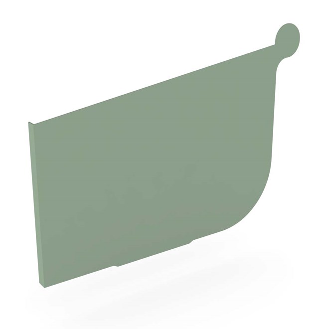 Quad Gutter 175 Stop End Left Hand Mist Green