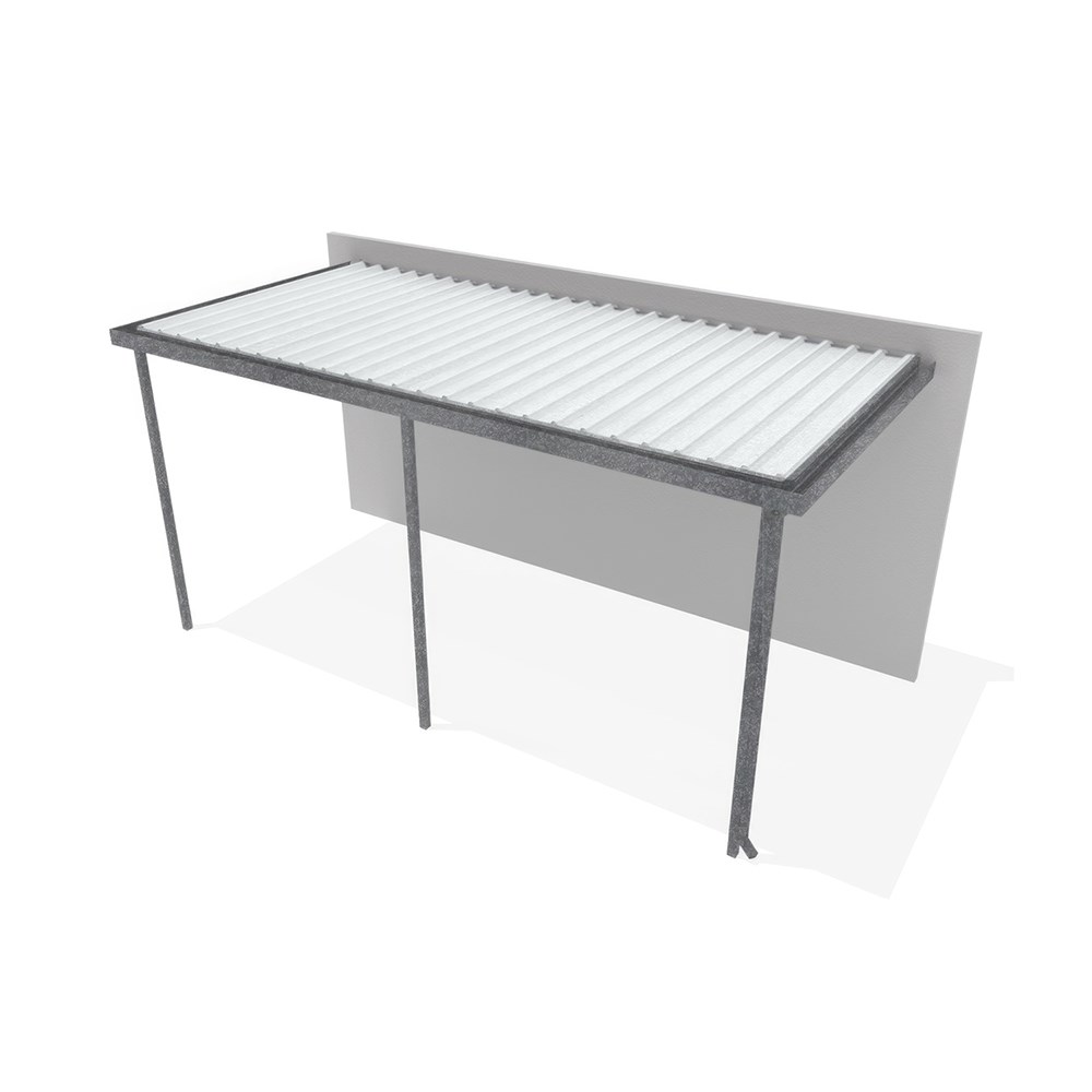 Sanctuary® Patio 3x6m Galvanised Frame Blizzard Roof Attached Windspeed 33