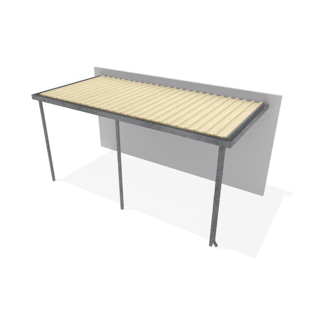 Sanctuary® Patio 3x6m Galvanised Frame Drift Sand Roof Attached Windspeed 33