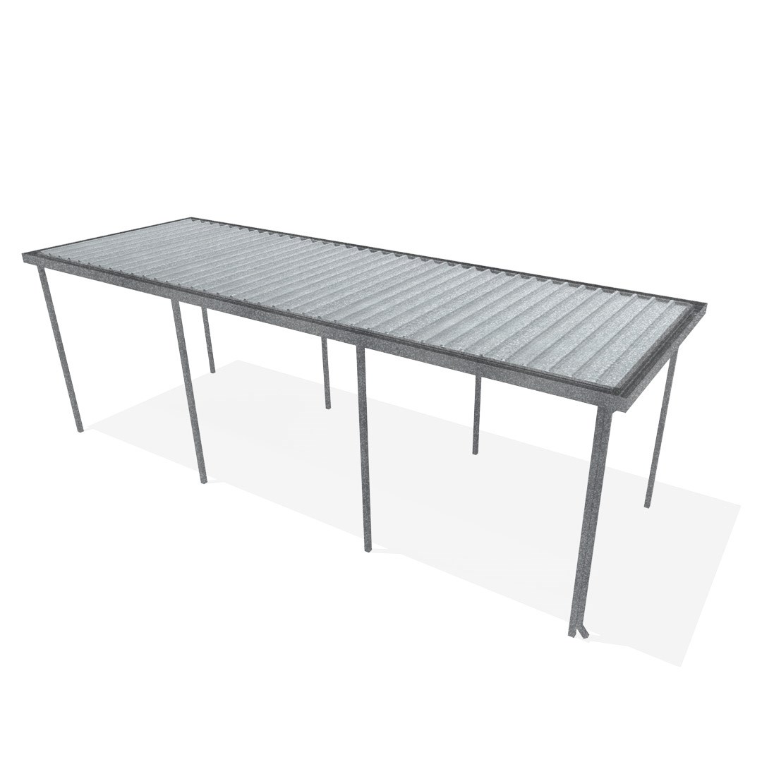 Sanctuary® Patio 4.5x12m Galvanised Free Standing Wind Speed 41