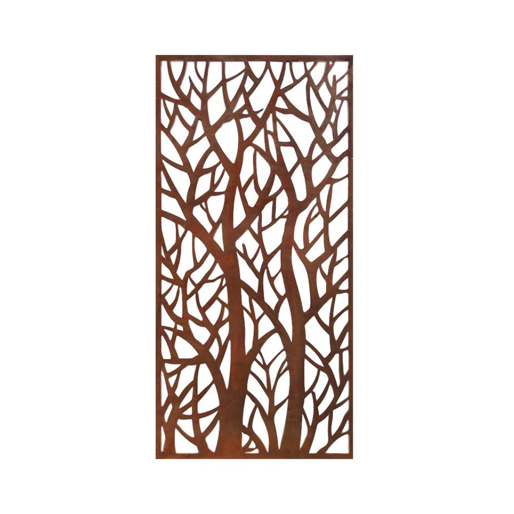 Real Rust Steel Screen Forest 1800 x 900mm