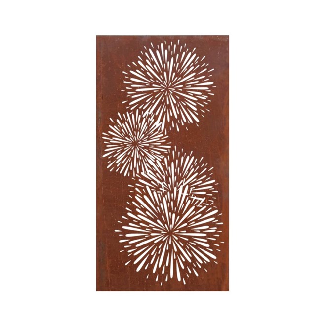 Rusted Decorative Screen Fireworks 1190x590mm