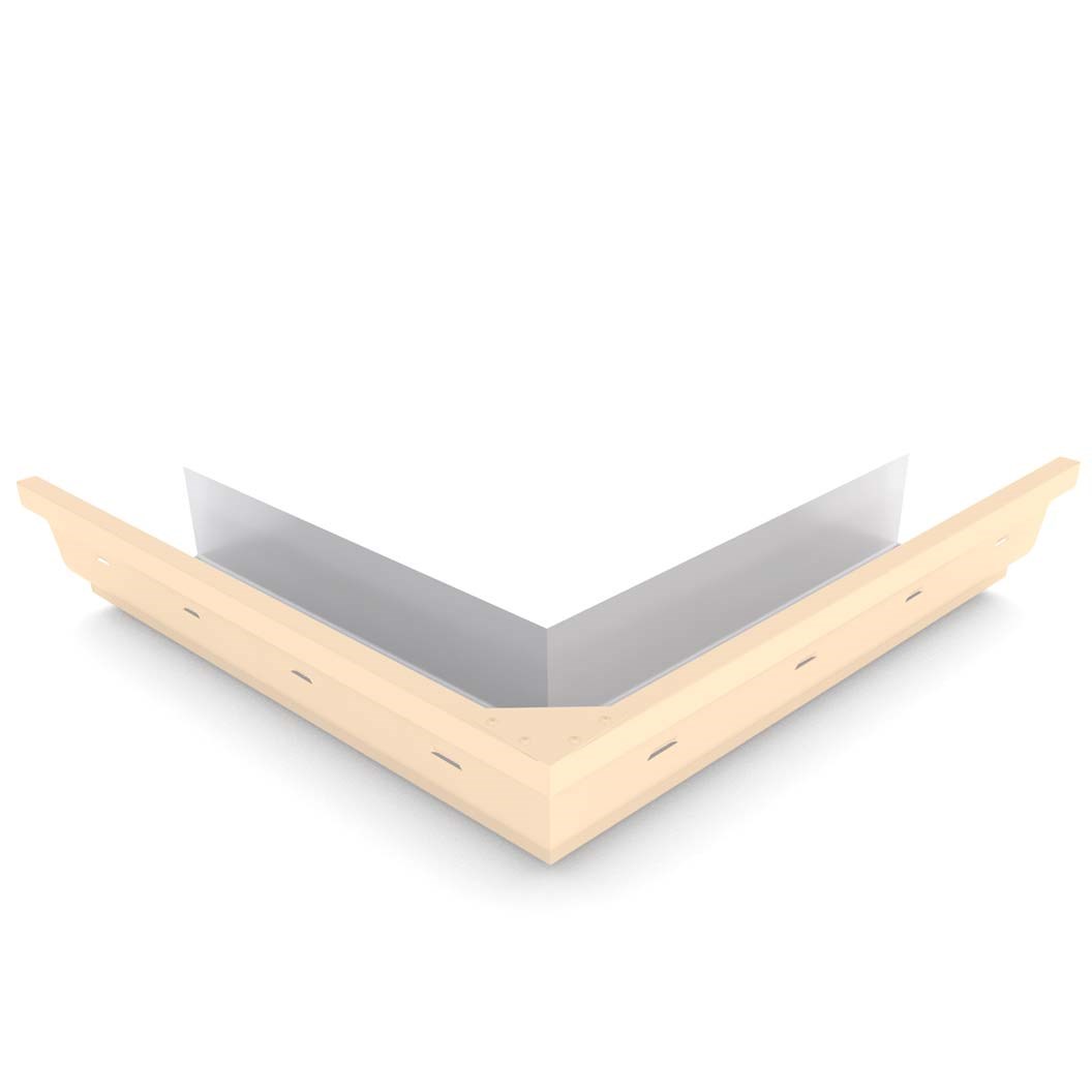 S Gutter External Mitre Slotted Smooth Cream