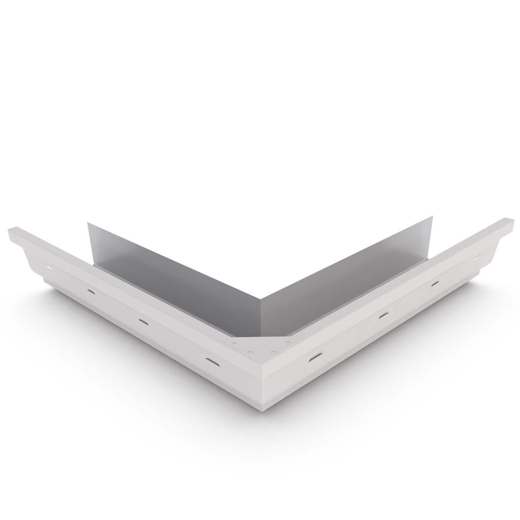 S Gutter External Mitre Slotted Gull Grey