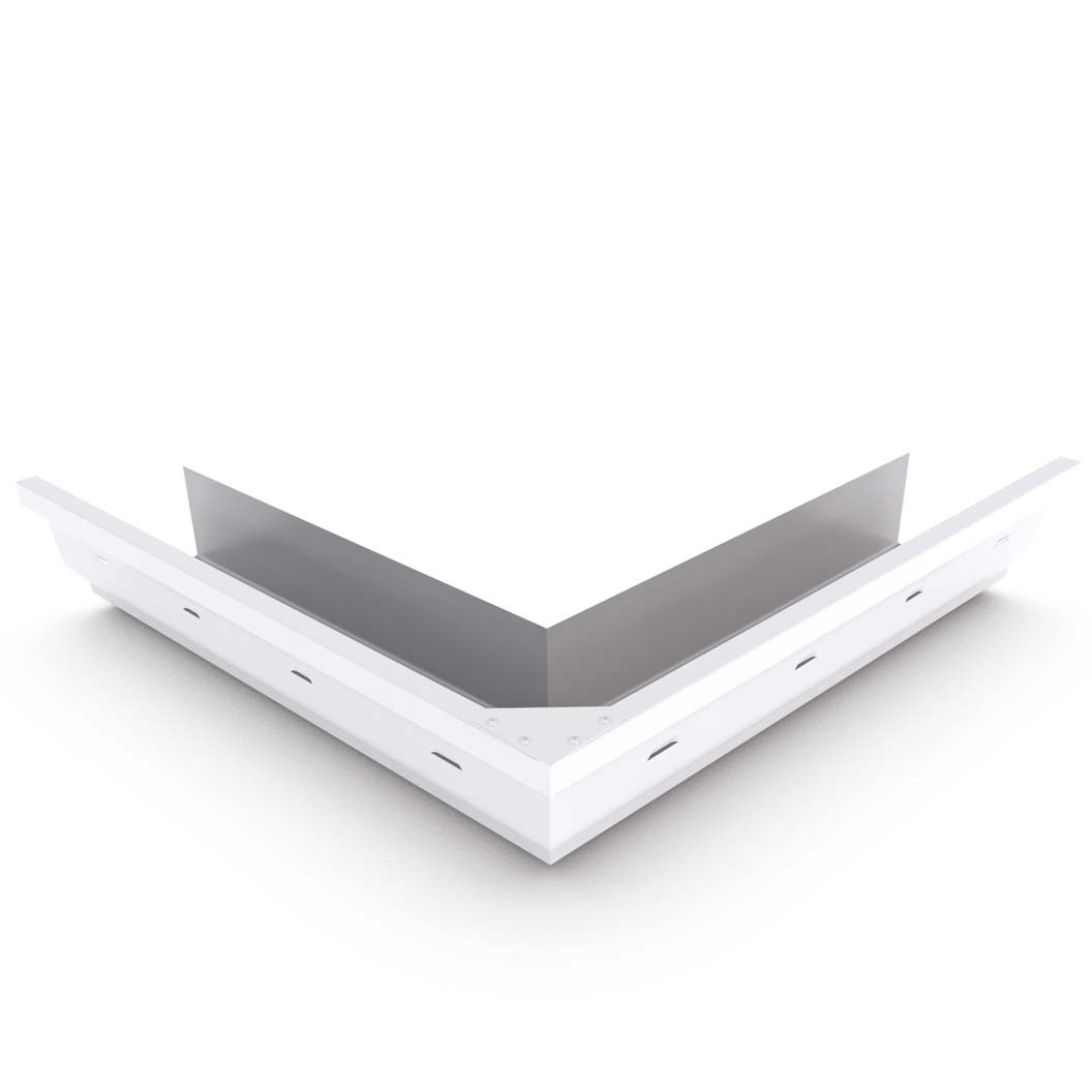 S Gutter External Mitre Slotted Off White