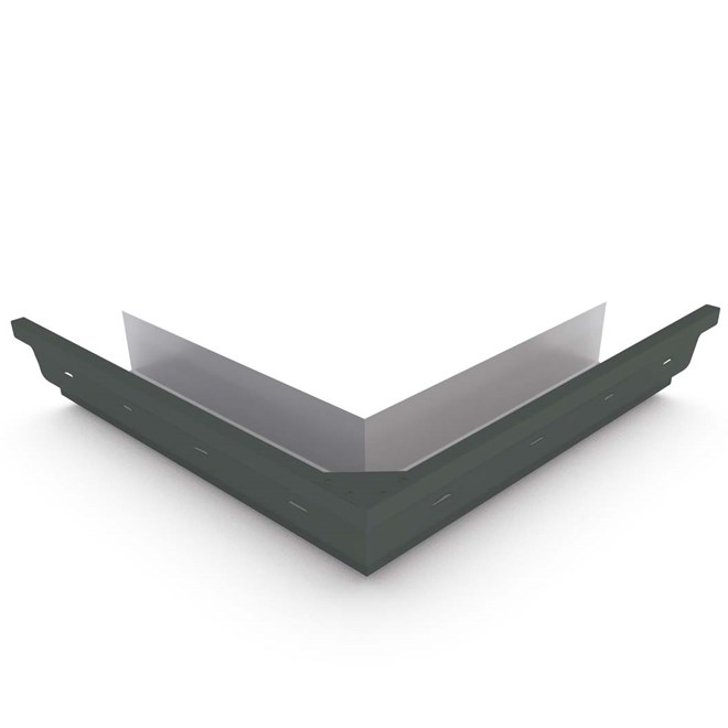S Gutter External Mitre Slotted Slate Grey