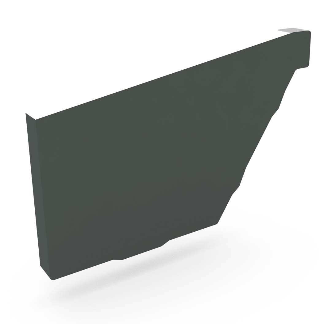 S Gutter Stop End Left Hand Slate Grey