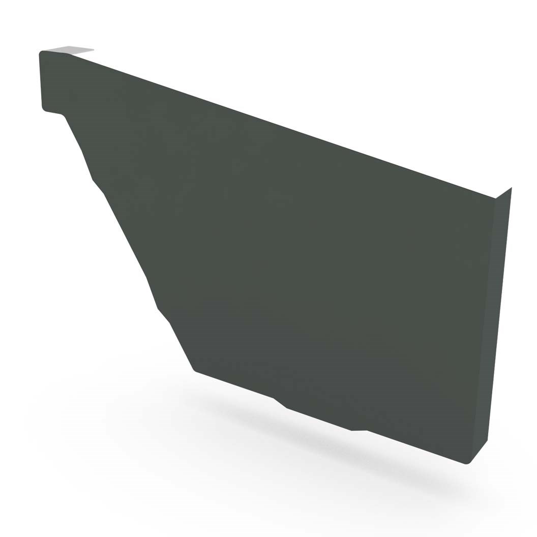 S Gutter Stop End Right Hand Slate Grey
