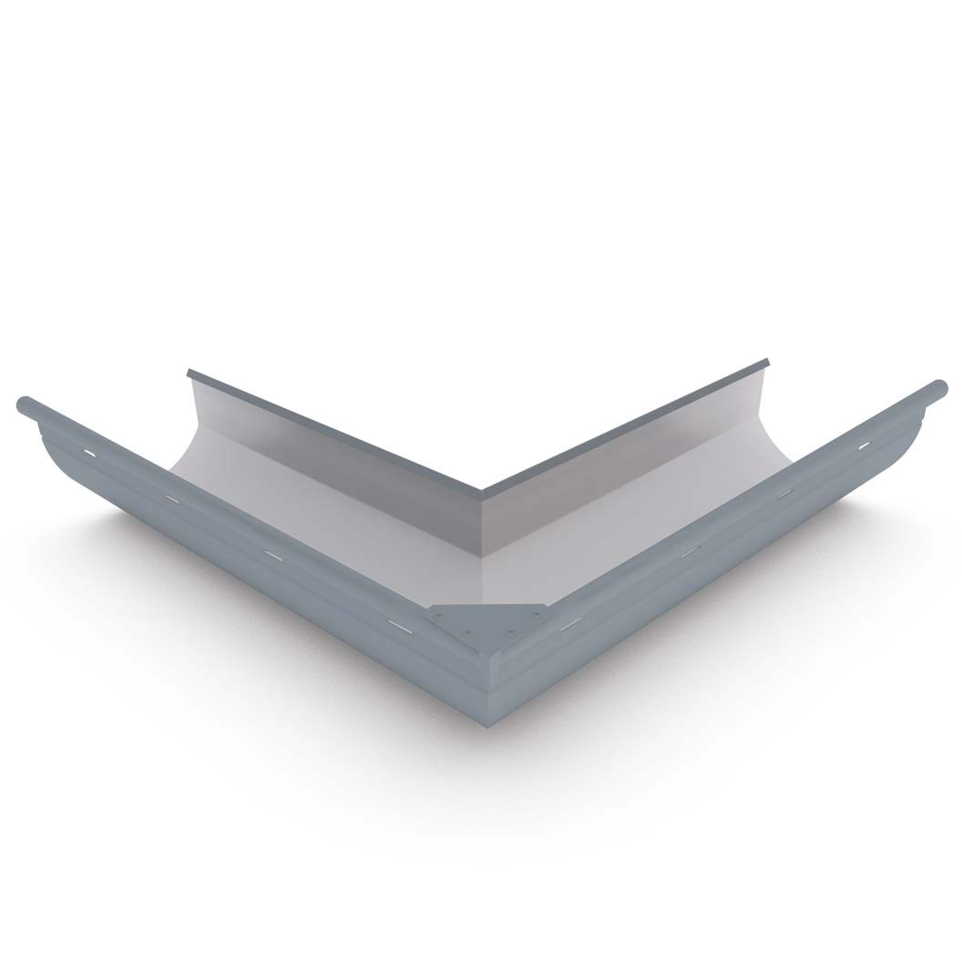 Smoothline Gutter External Mitre Slotted Armour Grey