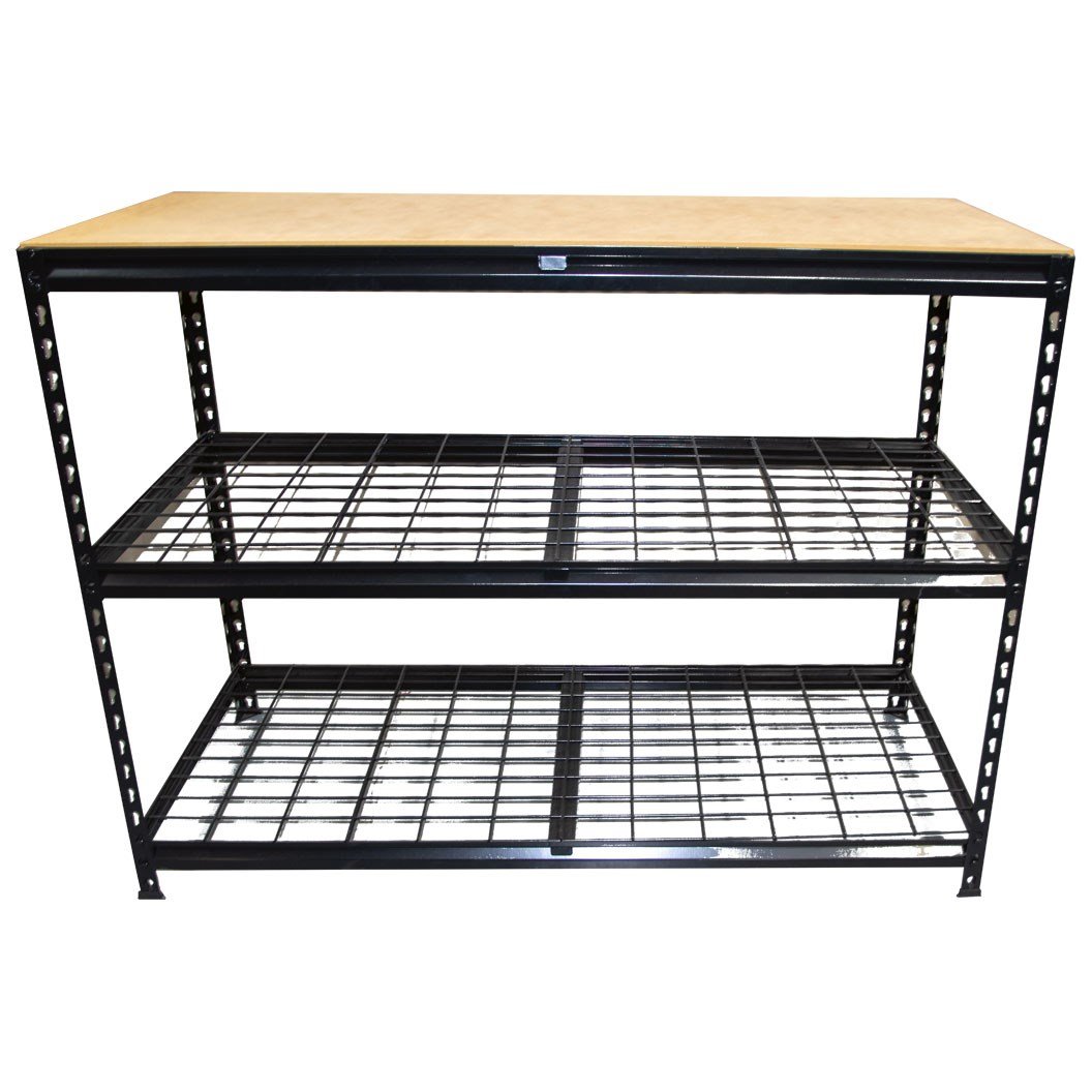 Heavy Duty Workbench with Wire Shelves