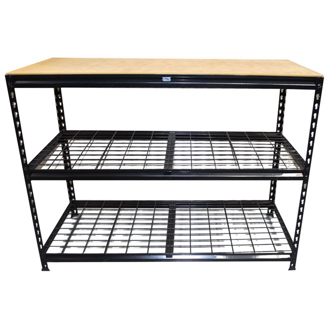 Heavy Duty Workbench with Wire Shelves