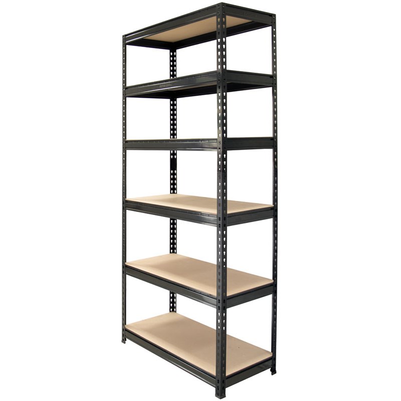 Black Rivet Lock 6 Shelf Unit 2100 x 900 x 450mm