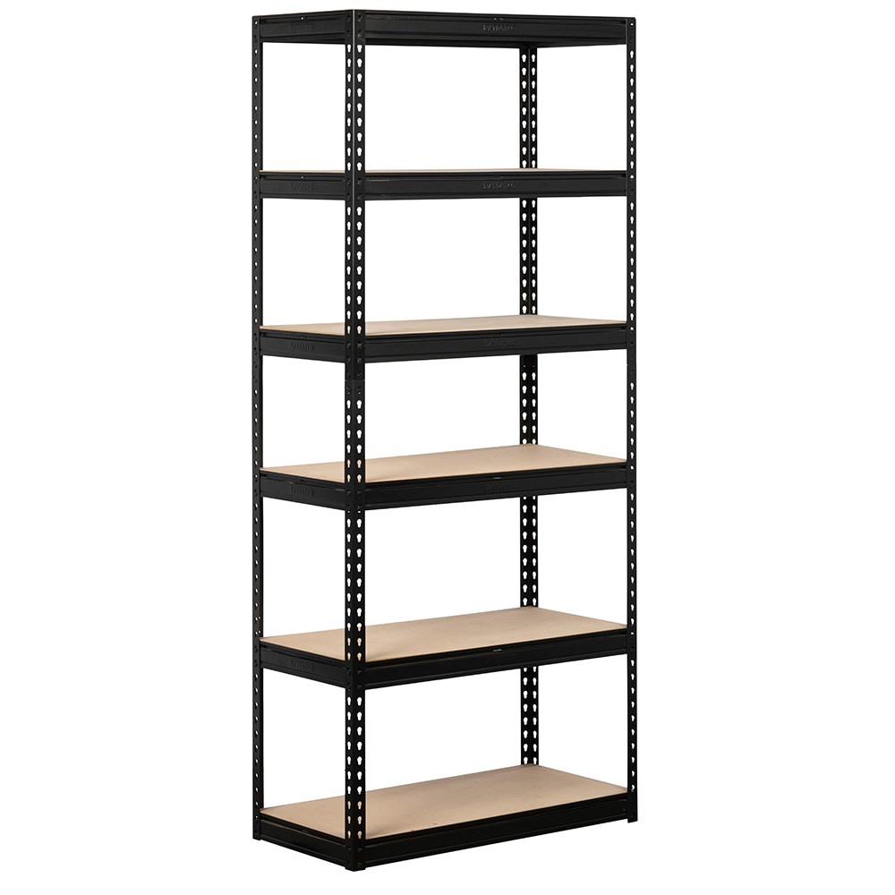Black Rivet Lock 6 Shelf Unit 2100 x 900 x 450mm